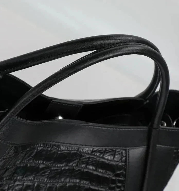 Chiara Croco Medium Leather Bag