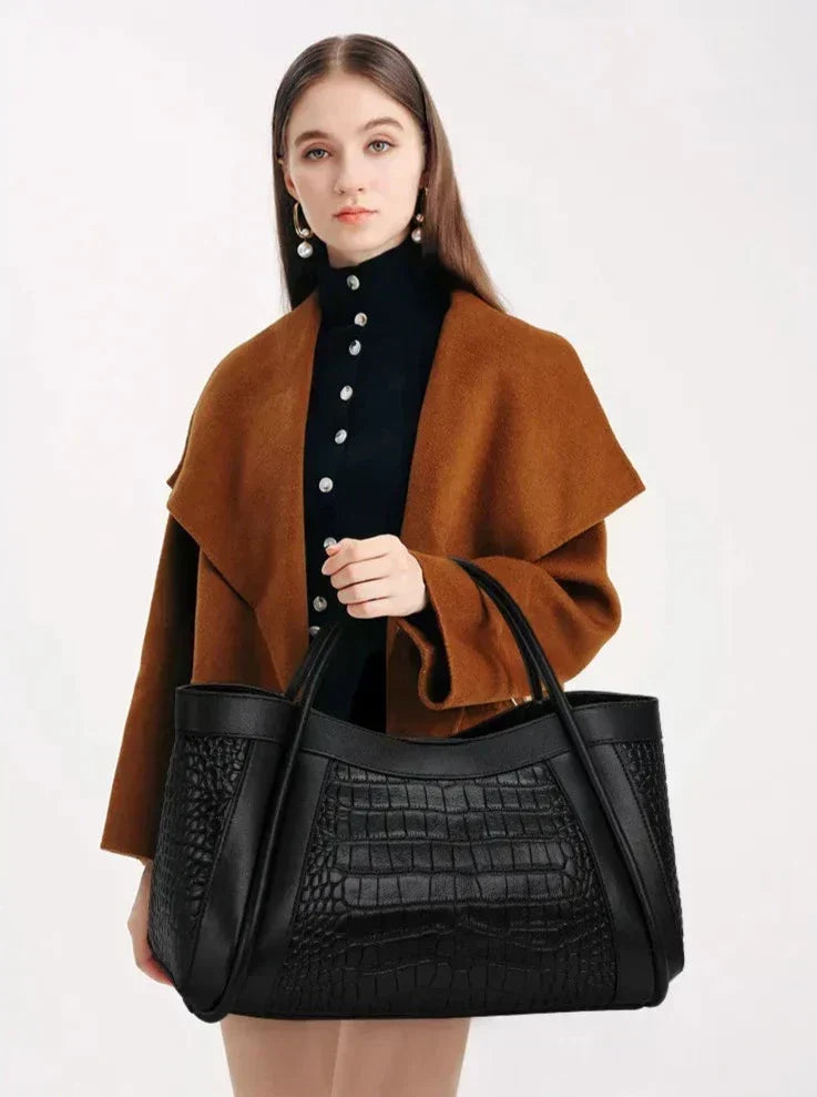 Chiara Croco Medium Leather Bag