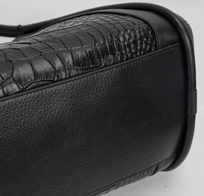 Chiara Croco Medium Leather Bag