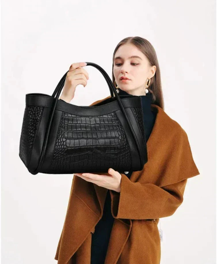 Chiara Croco Medium Leather Bag