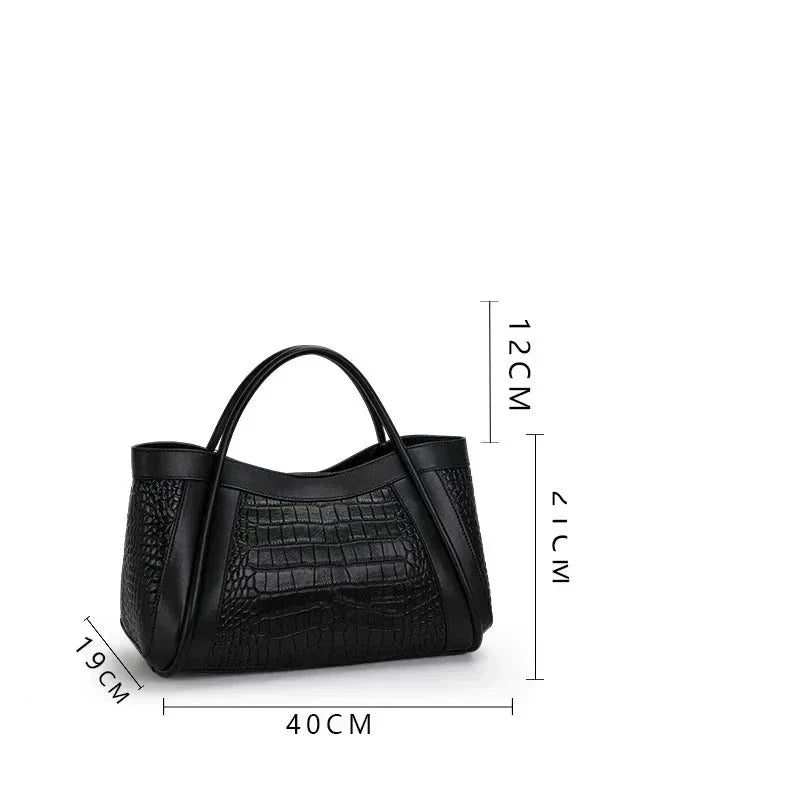 Chiara Croco Medium Leather Bag