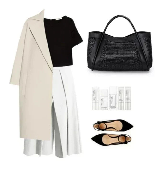 Chiara Croco Medium Leather Bag