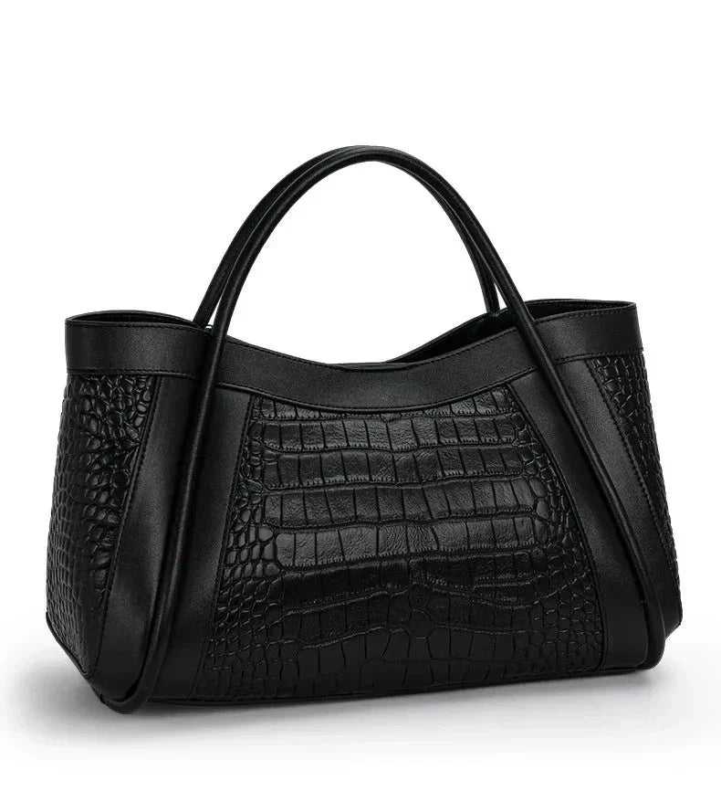 Chiara Croco Medium Leather Bag