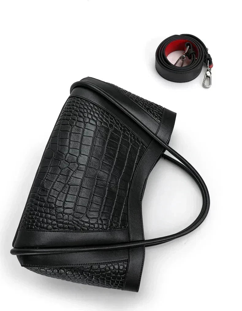 Chiara Croco Medium Leather Bag