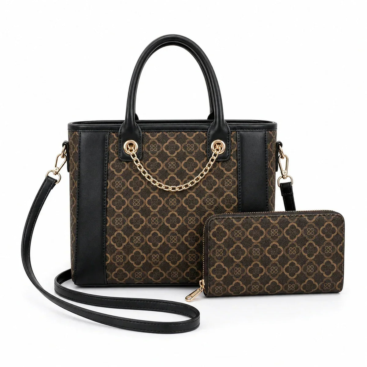 Printed Leather Tote Bag Set - Beatrix