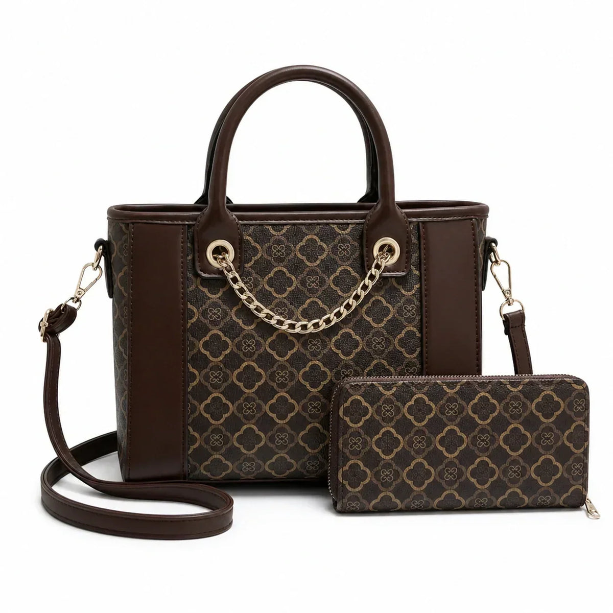 Printed Leather Tote Bag Set - Beatrix