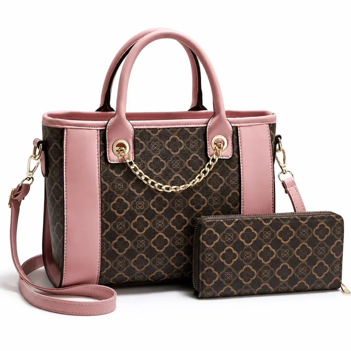 Printed Leather Tote Bag Set - Beatrix