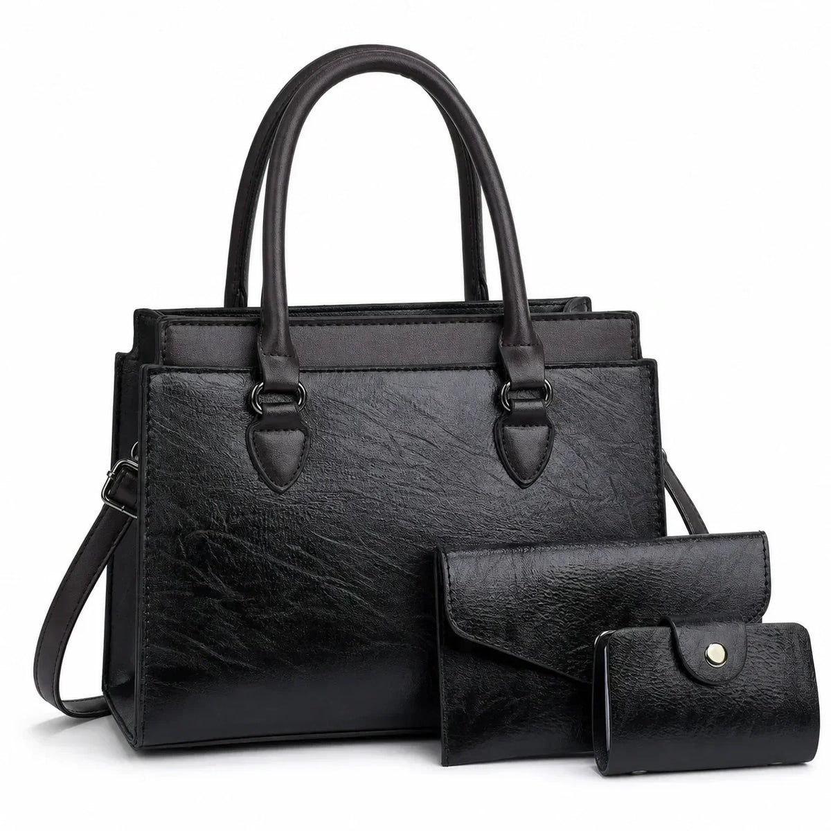 Leather Crossbody Set - Saskia