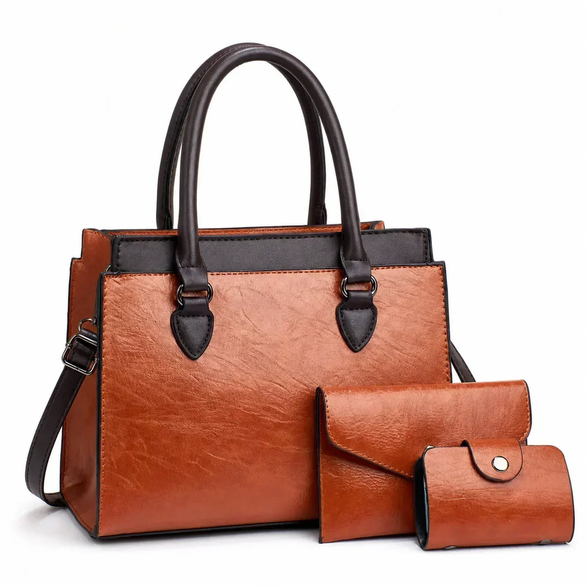 Leather Crossbody Set - Saskia