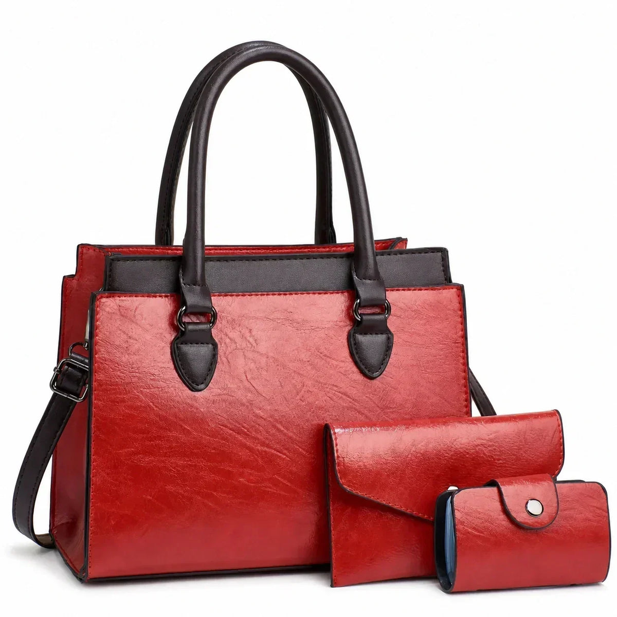 Leather Crossbody Set - Saskia